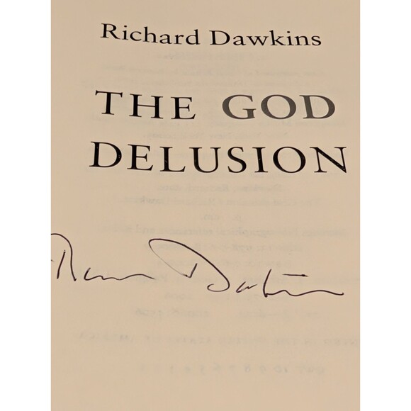 Richard Dawkins SIGNED The God Delusion 2006 1st/1st HC DJ Near Mint Autographed - Picture 4 of 9